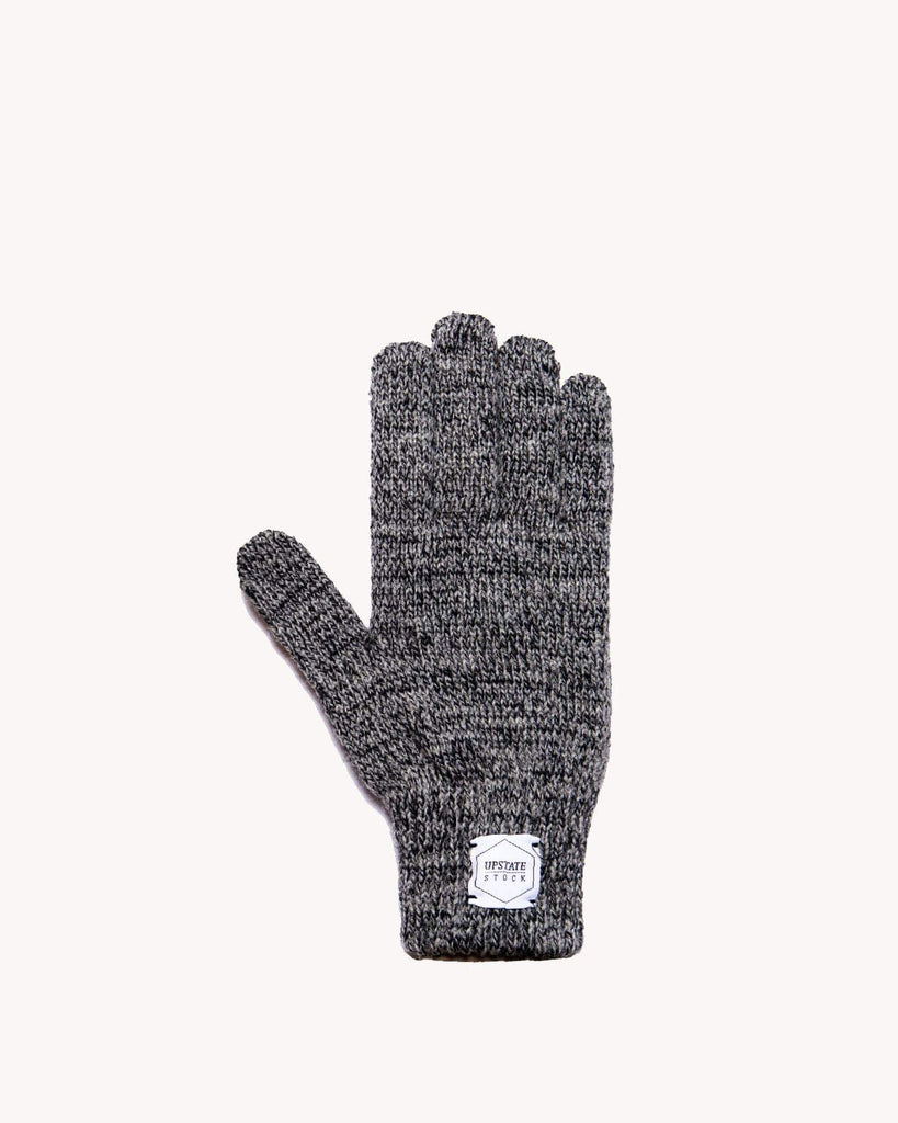 Adults Ragg Wool Full Glove: Charcoal Melange - Biddle and Bop-Wool Mittens & Gloves-Upstate Stock