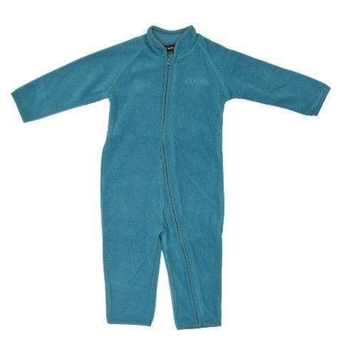 One Piece Fleece Suit: Turquoise Fleece and Woolies  at Biddle and Bop