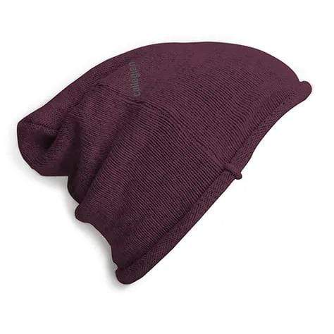 Cashmere and Merino Wool Beanie Hat: Raisin