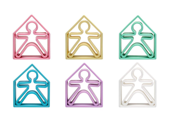 Silicone Stacking Kids and Houses: Pastel