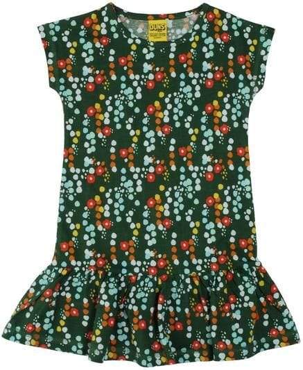 Cap Sleeve Dress: Small Flower Green Clothing  at Biddle and Bop
