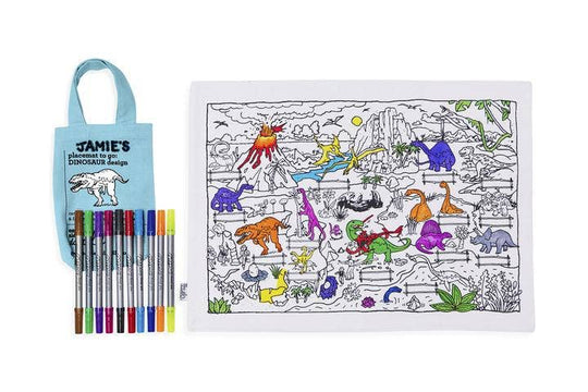 Coloring Placemat to Go in Dinosaur