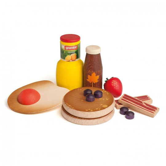 Wooden Play Food Set: American Breakfast