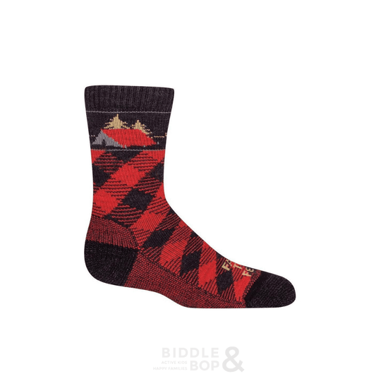 Kids Wool Crew Sock: Cabin Formula One