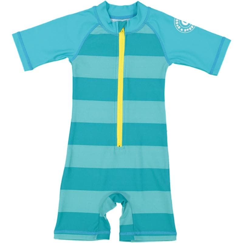 UV Swim Rashguard Suit: Turquoise Clothing  at Biddle and Bop