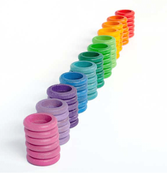 Grapat Loose Parts: 72 Piece Ring Set in 12 colors Toys  at Biddle and Bop