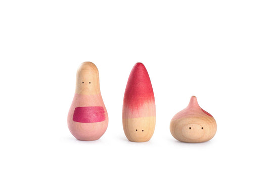 Wooden Play Set: Yay! Handcarved and Handpainted Wood Figures