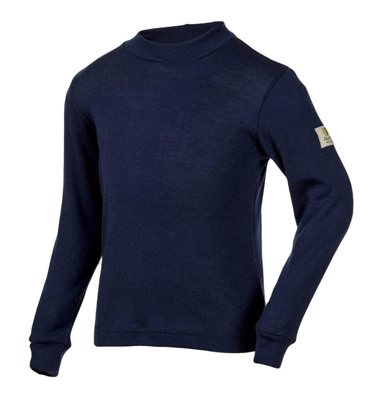 Merino Wool Long Sleeve Top: Navy