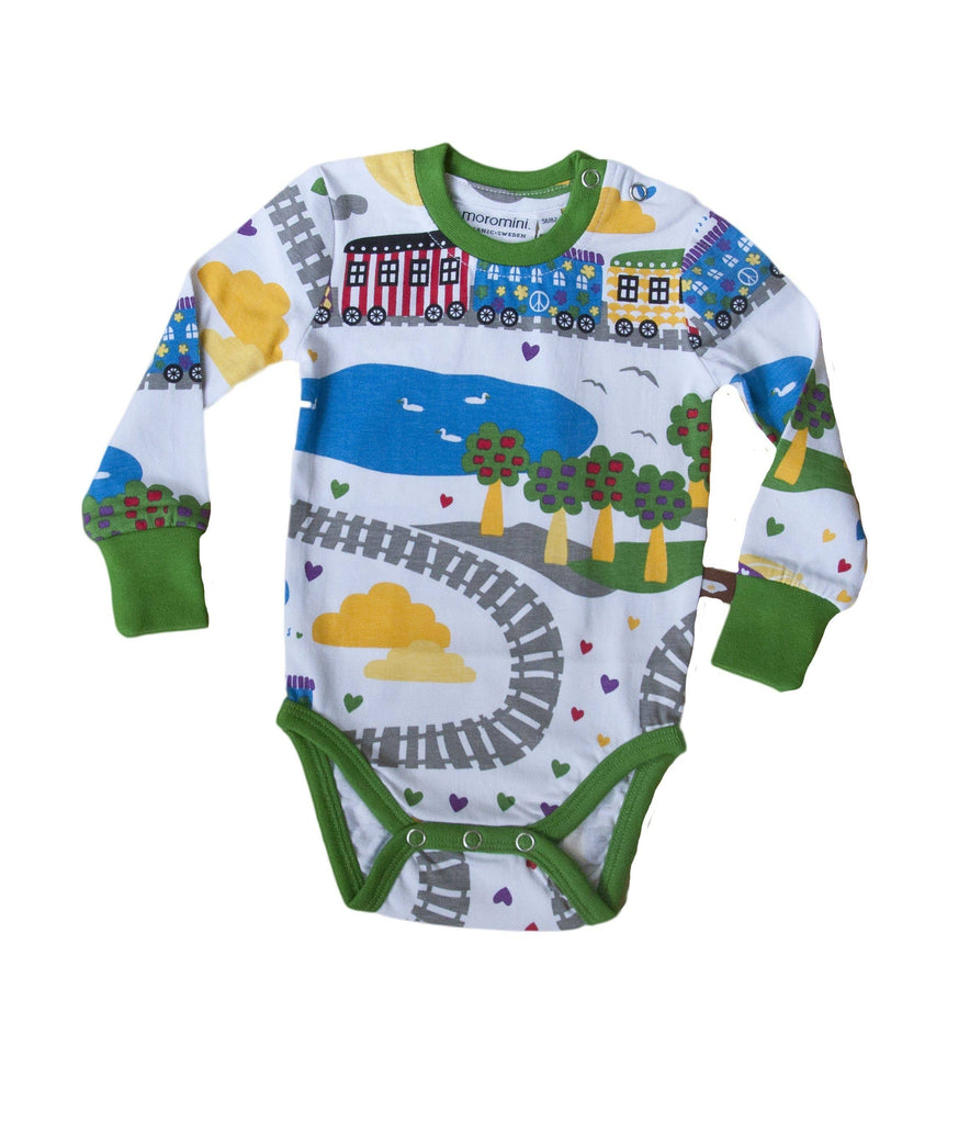 Long Sleeve Bodysuit: Peace Train Clothing  at Biddle and Bop