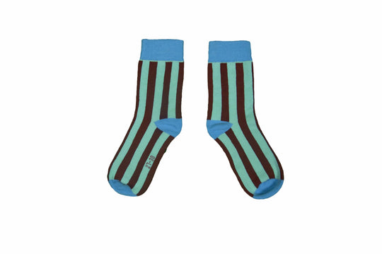Striped Socks: Wine and Turquoise