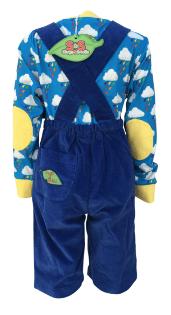 Organic Corduroy Dungaree Shorts: Blue Clothing  at Biddle and Bop
