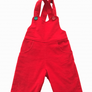 Organic Corduroy Dungaree Shorts: Red Clothing  at Biddle and Bop