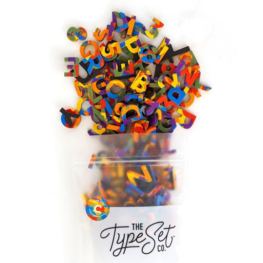 Soft Magnetic Letters in Rainbow Confetti Chic - 200-Piece 1" Sans Serif