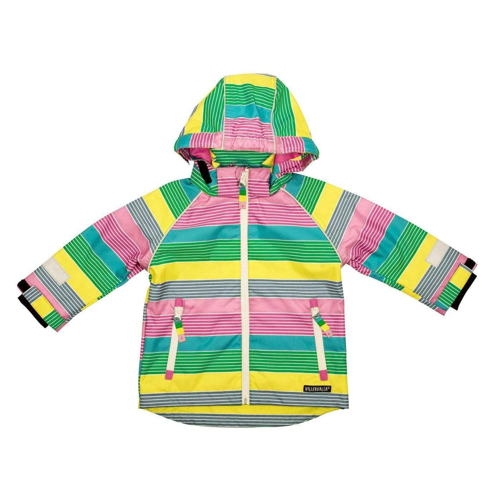Shell Waterproof Breathable Jacket: Rainbow Stripe Pelican Gear  at Biddle and Bop