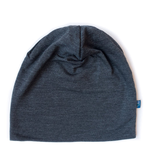 Adult Merino Wool & Tencel Beanie: Anthracite, XL
