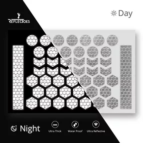 Reflective Stickers - Peel and Stick Decals for Hard Surfaces: Hexagonal