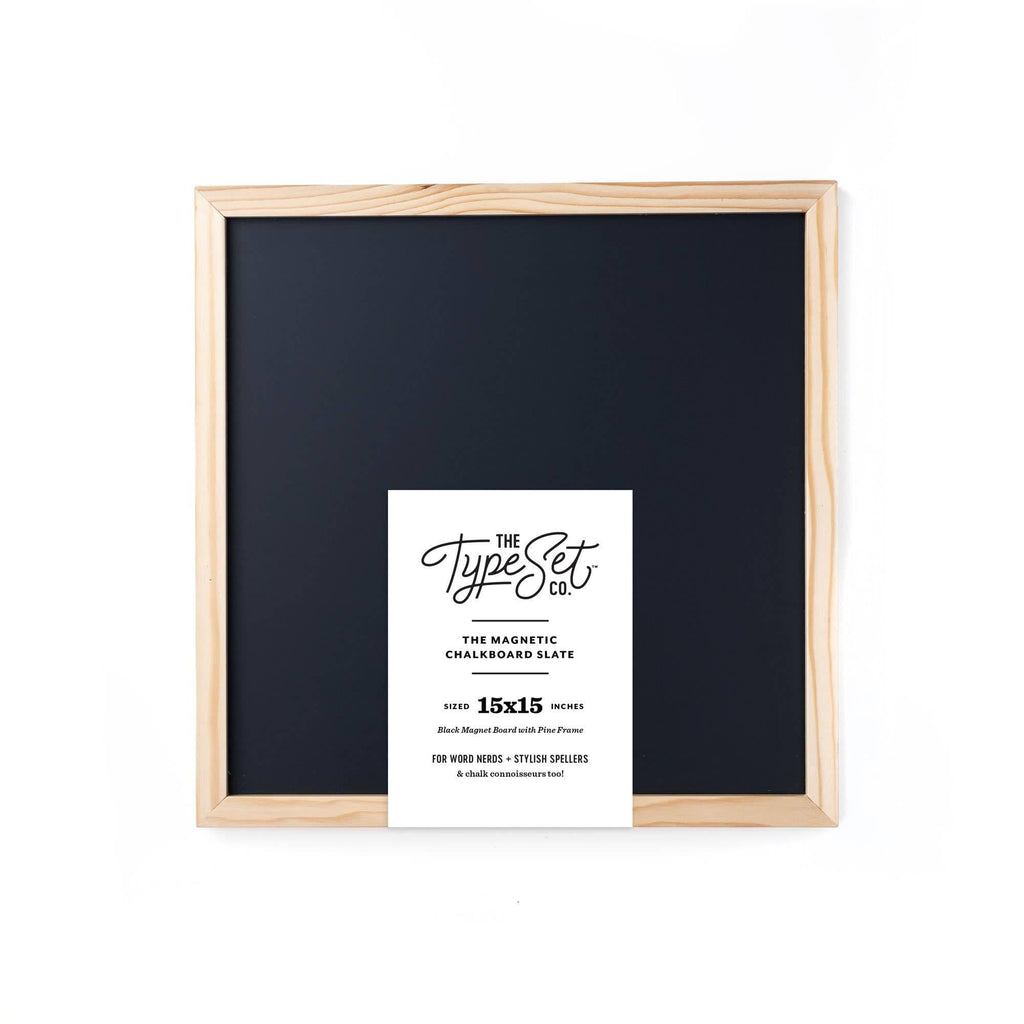 15x15 Magnetic Letter Board Slate: Black Chalkboard - Biddle and Bop-Letterboards & Chalkboards-The Type Set Co.