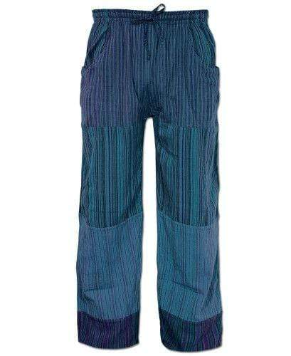 Adult Patchwork Cotton Pant: Blue Mix - Biddle and Bop-Pants-Soul Flower