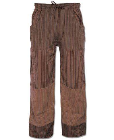 Adult Patchwork Cotton Pant: Brown Mix - Biddle and Bop-Pants-Soul Flower
