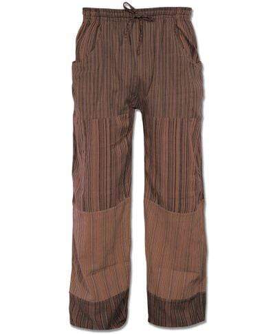 Adult Patchwork Cotton Pant: Brown Mix
