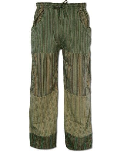 Adult Patchwork Cotton Pant: Green Mix - Biddle and Bop-Pants-Soul Flower