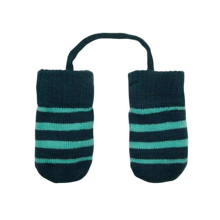 Baby Mitten: Dark Sea Stripe - Biddle and Bop-Stretch Gloves & Mittens-Villervalla