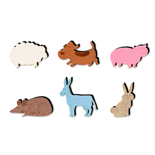 Felt Figures: Shadow Finder in Farm Animals