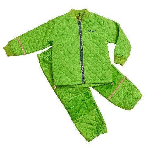 Quilted Thermal Set: Tree Frog Green Gear  at Biddle and Bop