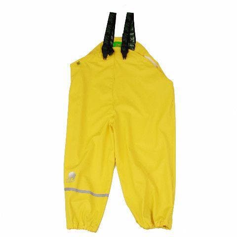 Bibbed Rain Pants: Yellow (70-130cm) Gear  at Biddle and Bop