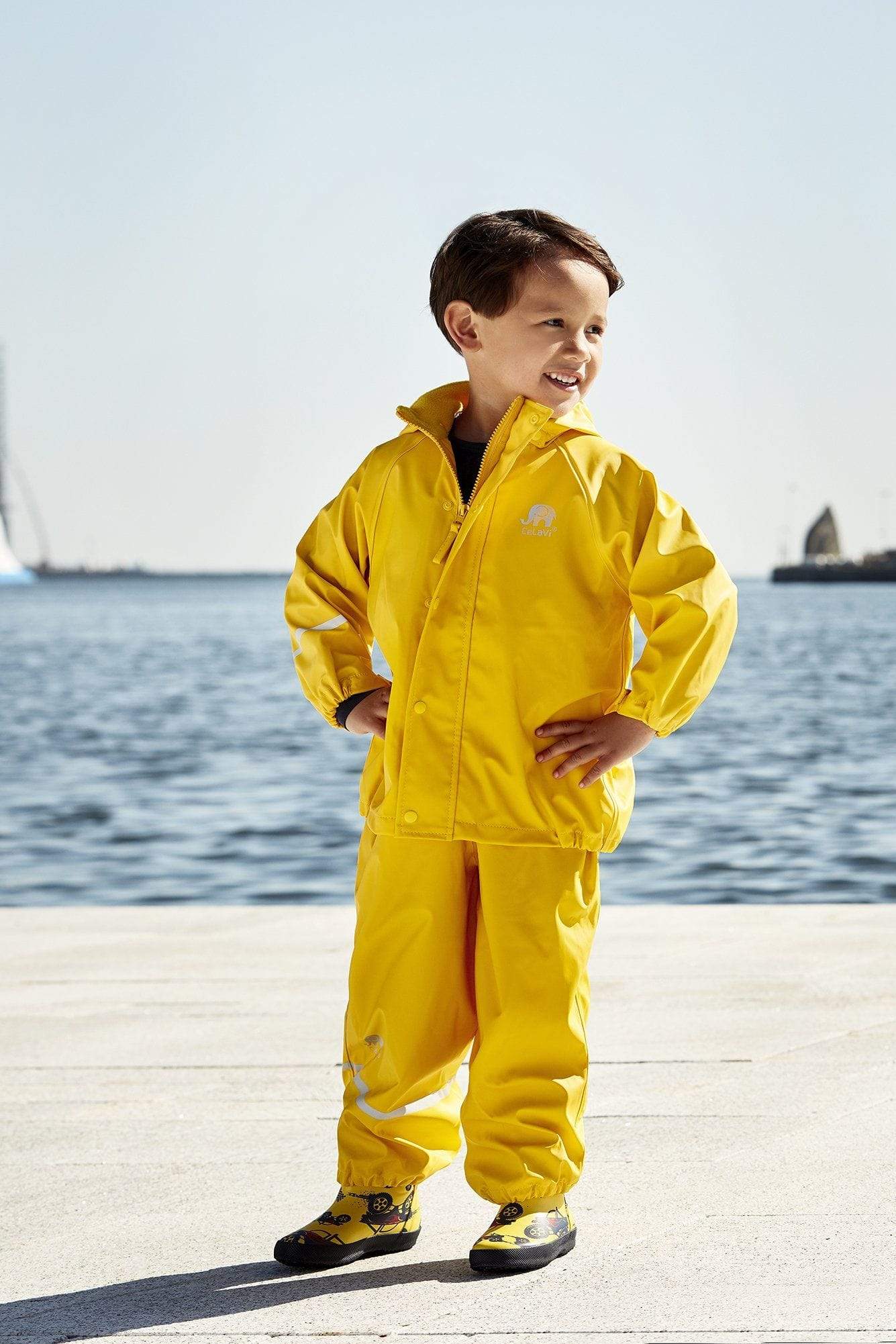 backpacking rain gear set CeLaVi Rain Set Basic Mineral Yellow