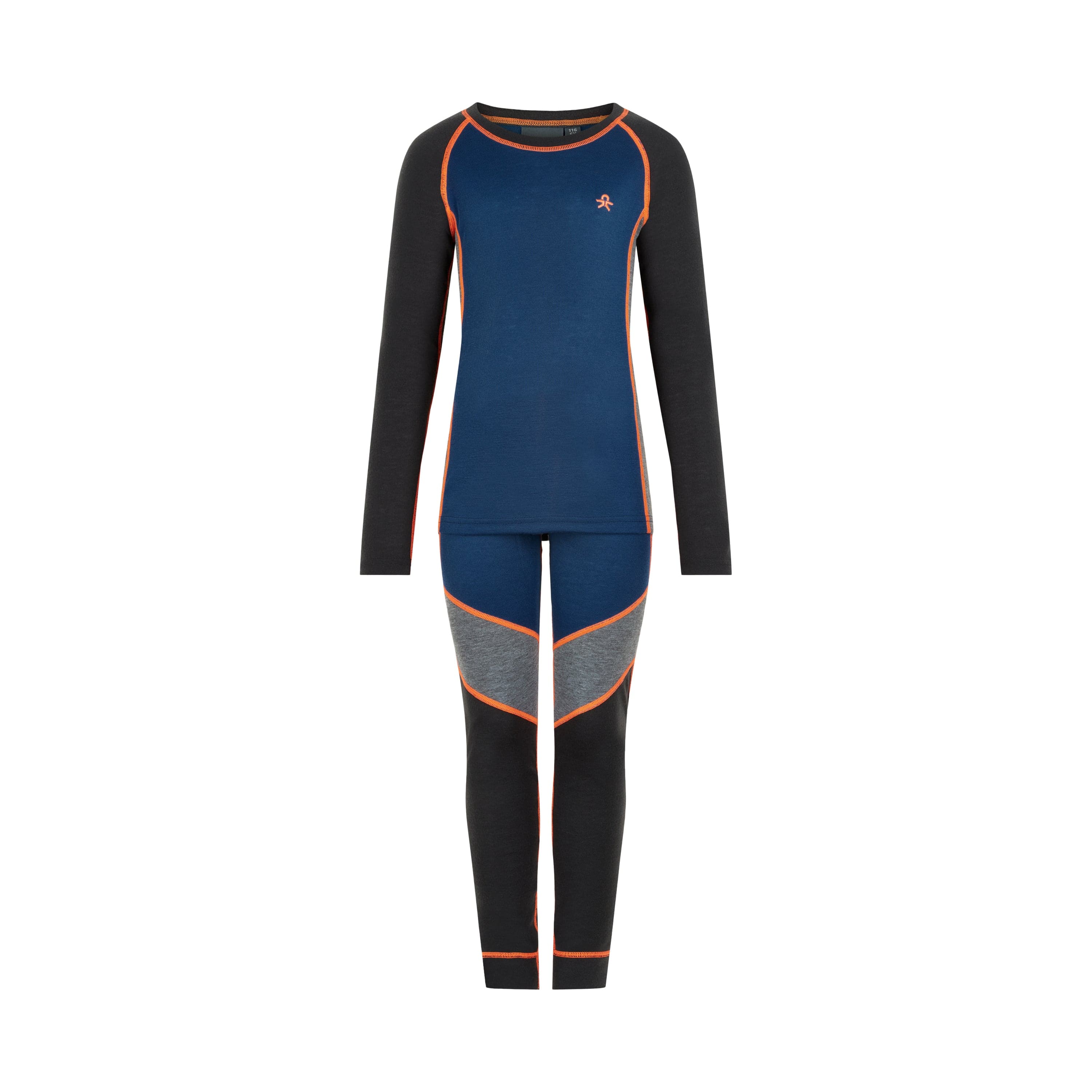 Colorblock Base Layer Ski Unders Set: Dark Blue – Biddle and Bop