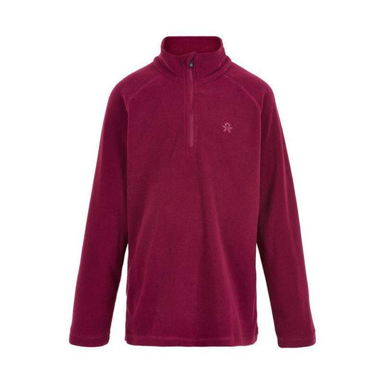 Kid's Half Zip Pullover Fleece Sweater: Beet Red