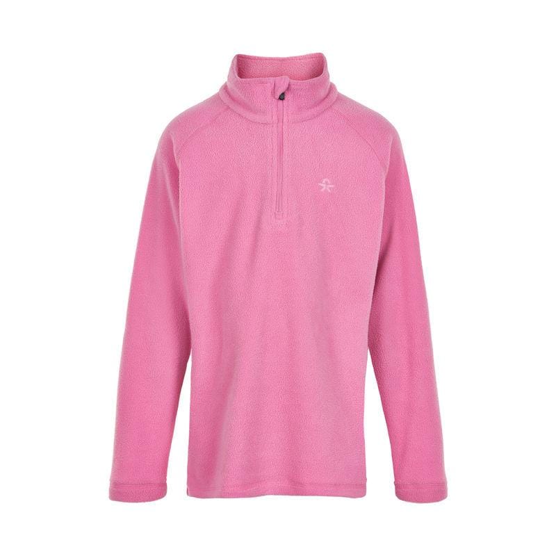 Kid s Half Zip Pullover Fleece Sweater Fuchsia Pink
