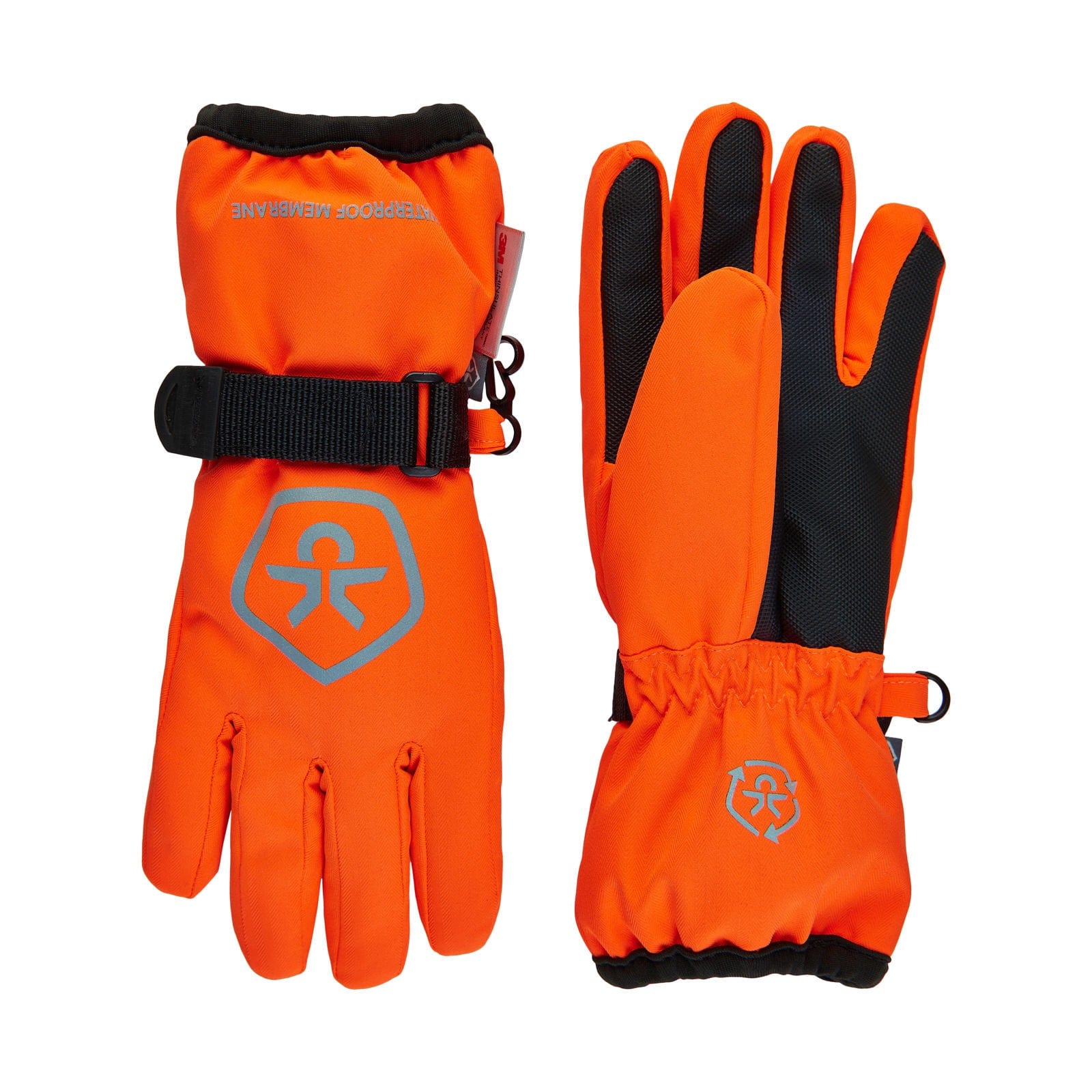 Waterproof Ski Gloves: Orange Clown Fish 10-12yr