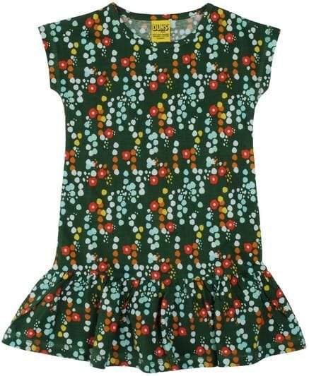 Cap Sleeve Dress: Small Flower Green