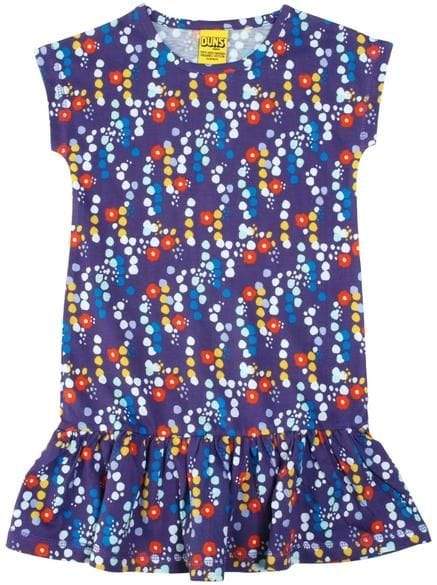 Cap Sleeve Dress: Small Flower Purple
