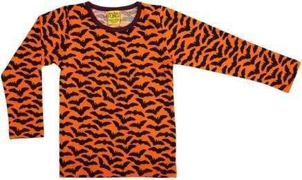 Long Sleeve Top: Bats Orange Clothing  at Biddle and Bop