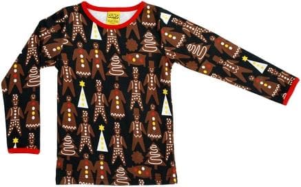 Long Sleeve Top: Gingerbread Black Clothing  at Biddle and Bop