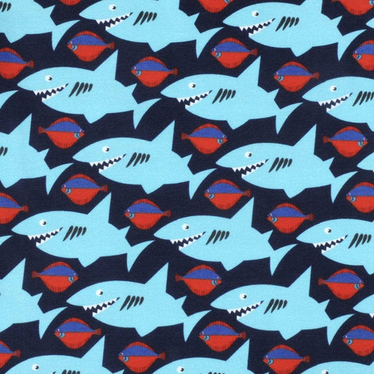 Wide Brimmed Sun Hat: Sharky Blue