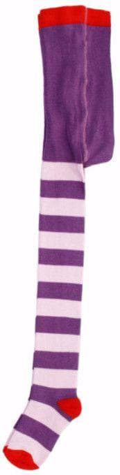 Organic Cotton Tights: Purple Pink Stripe