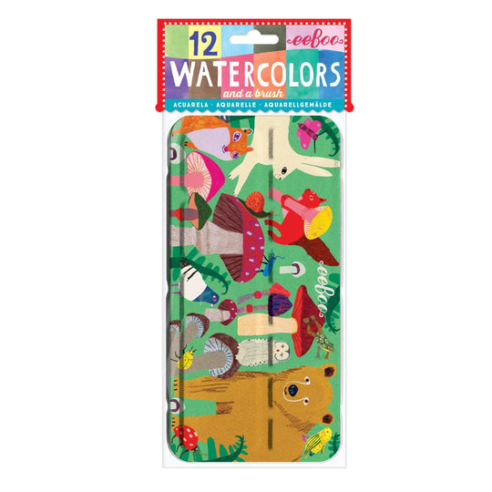 Mushrooms 12 Watercolors Tin