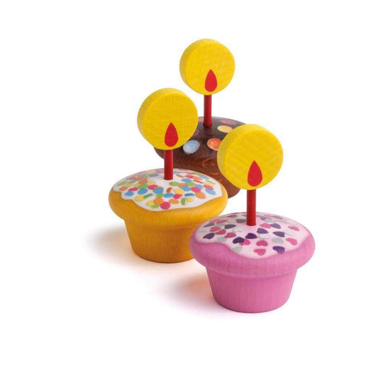 Wooden Play Food Set: Happy Birthday Muffins