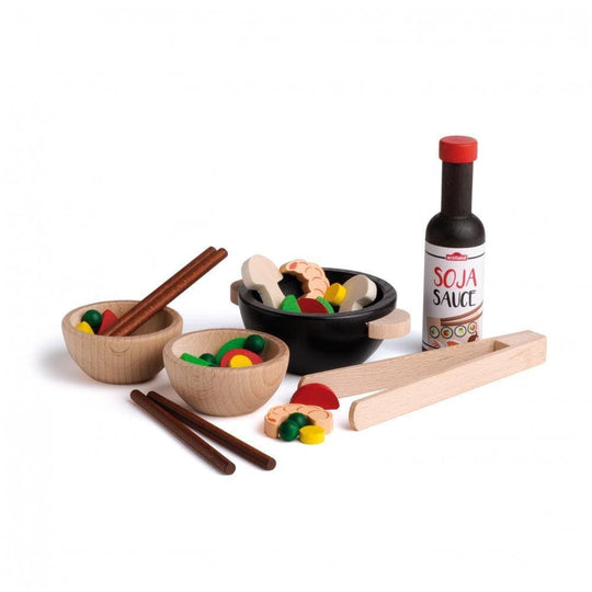 Wooden Play Food Set: Wok Party