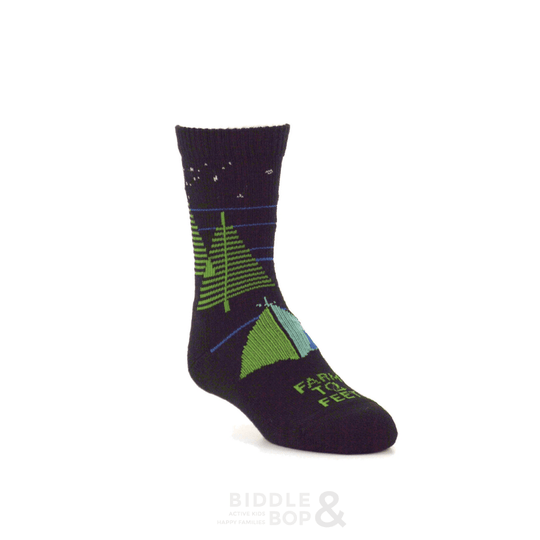 Kids Wool Crew Sock: Forest Black