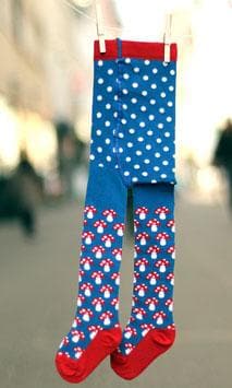 Children's Stockings: Lucky Mushrooms Tights  at Biddle and Bop