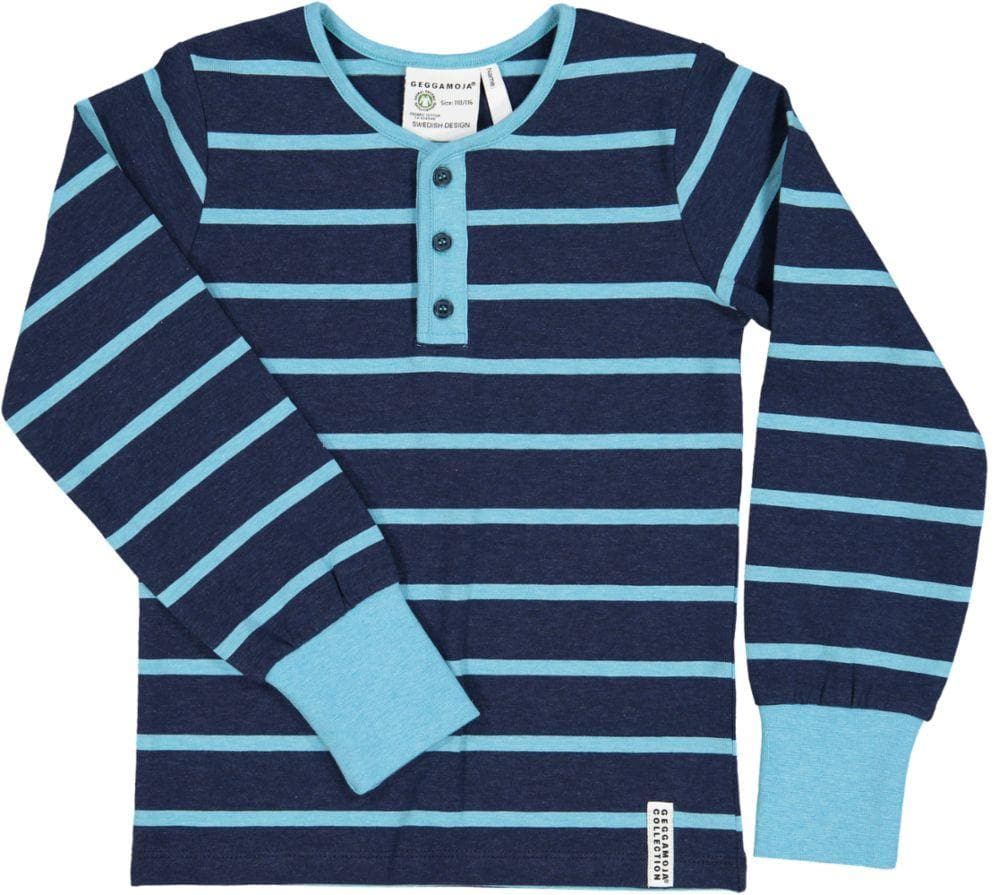 Grandpa Henley Sweater: Marine Turquoise Clothing  at Biddle and Bop