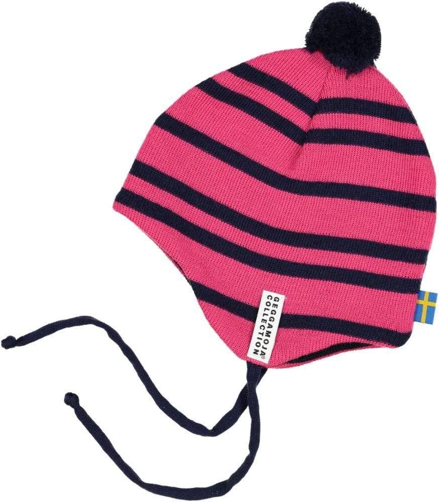 Knit Earflap Hat: Cerise Hats  at Biddle and Bop