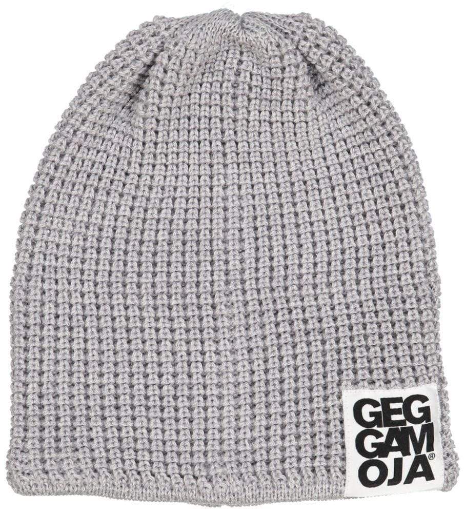 Knitted Slouchy Beanie Hat: Heather Grey Melange Hats  at Biddle and Bop