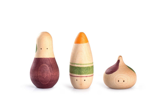 Wooden Play Set: Ooh-lala! Handcarved and Handpainted Wood Figures