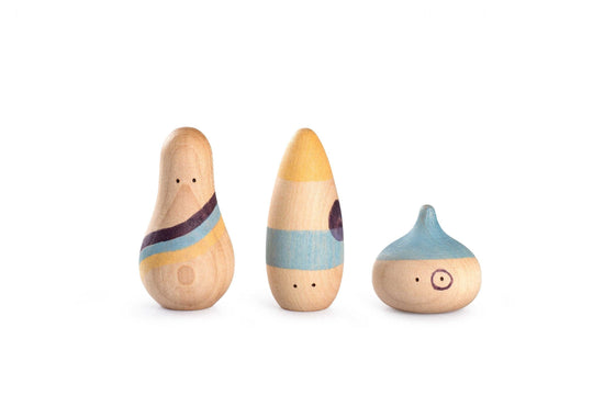 Wooden Play Set: Wow! Handcarved and Handpainted Wood Figures